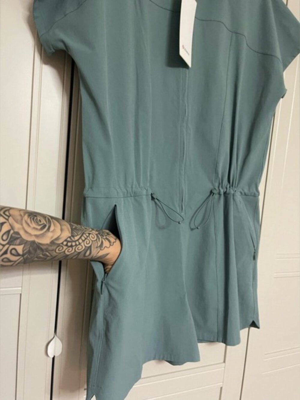 NWT Lululemon Stretch Rib Pocketed Romper in Tidewater Teal - Picture 3 of 9
